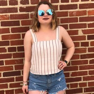 WILD HONEY RED WHITE & BLUE STRIPED TANK